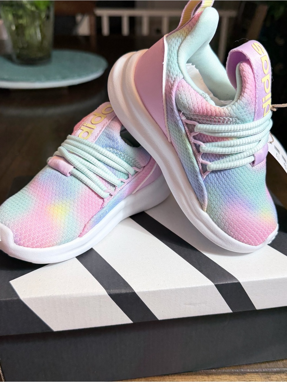 Adidas Lite Racer Adapt 7.0 kids sneakers pastel rainbow size 7K NEW WITH TAGS